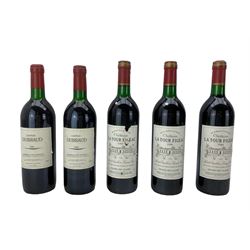 Three bottles of Chateau La Tour Figeac 1988, 75cl, 12.5% vol and two bottles of Chateau Dubraud 1988, 75cl, 12% vol (5)