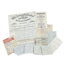 British Railway documents including 19th century credit notes for the work done on the Newcastle and Berwick Railway, two for East Lancashire Railway, Glasgow and South-Western Railway dividend statement, mid 19th century The Northern Countries Union Railway Company share certificate and other related ephemera 