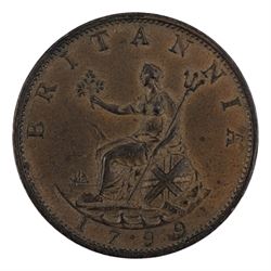 George III 1799 halfpenny coin