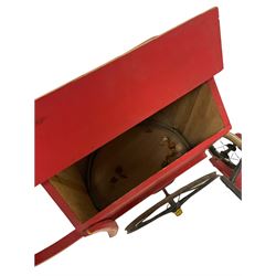 .Childs post office letter cart together with a child's wheelbarrow