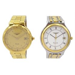 Longines Conquest gold-plated stainless steel quartz wristwatch and a Longines Flagship quartz wristwatch