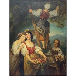 Alexandre Markelbach (Belgian 1824-1906): 'La Raccolta Delle Mele' - The Apple Harvest, oil on panel signed 52cm x 39cm