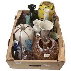 20th century glass, including Royal Brierley Studio glass vase, etc in one box
