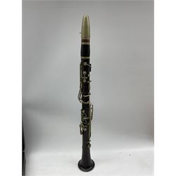 Boosey & Hawkes 'Marlborough' clarinet in original case together with 19th century rosewood clarinet