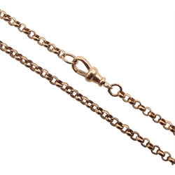 9ct rose rose cable link chain necklace hallmarked, approx 9.7gm