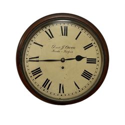 G & J Owen of Fairford - late 19th century single train fusee 8-day wall clock with a 12