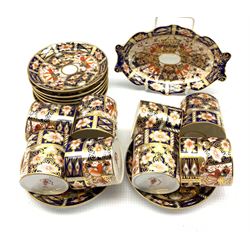 Eight Royal Crown Derby Duesbury coffee cans and saucers Patt.2451 and a matching oval dish