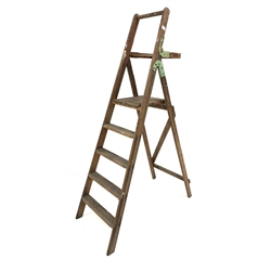 Painters pine five rung step ladder by Youngman Steadfast, H174cm