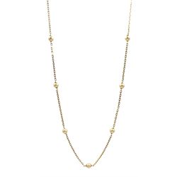 9ct gold ball and rectangular link chain necklace, Sheffield import mark 1975 
