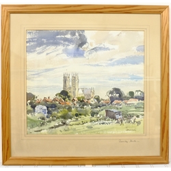 Frank Armstrong (British 1900-1966): 'Beverley Minster', watercolour signed, titled on the mount 36cm x 40cm