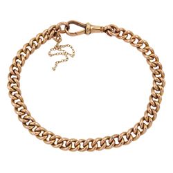9ct rose gold curb link bracelet, with spring clasp, each link stamped 9 375