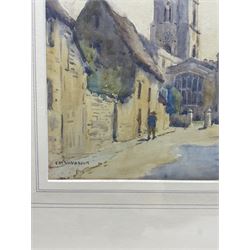 R M Vavasour (British Early 20th century): Church in Oxford, watercolour signed 26cm x 18cm