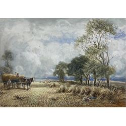William Manners (British 1860-1930): Harvest Scene, watercolour signed 17cm x 24cm