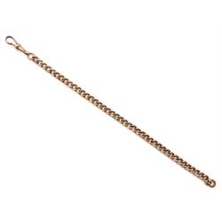 Gold curb link bracelet with clip, each link stamped 375, approx 13.75gm