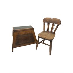 20th century child chair together with an oak shoe cleaning and polish box 