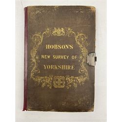 William Colling Hobson -  New Survey of Yorkshire engraved by J & C Walker 1843, folding coloured map in two sections, bookplate of Richard Hobson, cloth case with metal clasp