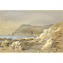 Waller Hugh Paton (Scottish 1828-1895): Coastal Landscape, watercolour signed and dated 1868, 16cm x 24cm