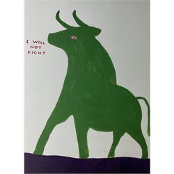David Shrigley OBE (British 1968-): 'I Will Not Fight', offset lithographic poster 79cm x 59cm