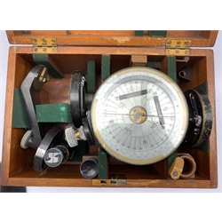 Miners Dial by Cooke, Troughton and Simms No. 127 with silvered dial D14cm in original box with Allerton Bywater Colliery label