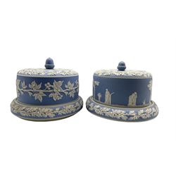Two 19th/ early 20th century Jasperware Cheese domes (2)