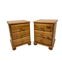 Modern pine bedside chest of drawers