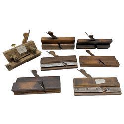 19th century moulding plane by Summers Varvill, Ebor Works, York, two others inscribed 'Varvill & Sons, York', two others by Ponder, London, another by Marples and a rebate plane (7).  Summers Varvill ceased trading in 1904