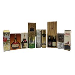 Bowmore Legend Islay single malt Scotch whisky in tube, Glengoyne 12 years old single Highland malt Scotch whisky in tube, two half bottles of Delaforce port in presentation box and other items and seven other bottles