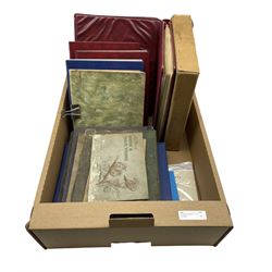 Great British and World stamps including Queen Victoria penny black, various penny reds, Queen Elizabeth II issues, World including Australia, Bermuda, Canada, Ceylon, Falkland Islands, India, New Zealand, Malaya etc, housed in eight albums/folders and various cigarette cards in albums