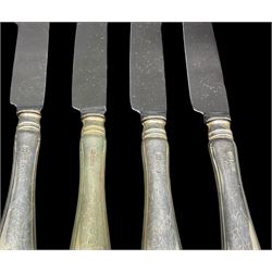 Set of sixteen Old English pattern silver handled dessert knives and eight matching table knives Sheffield 1988 Maker William Yates (24)