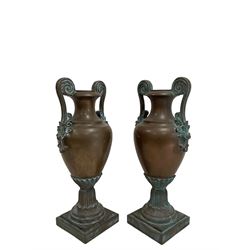 Pair Classical style Amphorae shaped urns or planters