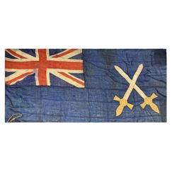 WWII British Royal Army Service Corps flag, screen printed and applique, approx 185cm x 85cm