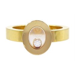 Chopard Happy Diamond 18ct gold diamond oval shaped ring, hallmarked