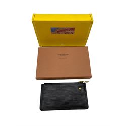 Louis Vuitton black Epi leather key and coin purse, complete with original box 