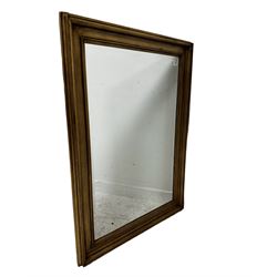 Rectangular gilt framed wall mirror, bevelled glass