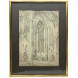 Edwin Ridsale Tate (Yorkshire 1862-1922): 'St Botolophs Church - Boston', 'Selby Abbey', 'Barnard Castle', 'Carlisle Cathedral' and Castle Ruins, five pencil sketches signed titled and variously dated max 34cm x 24cm (5)