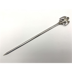 Christofle silver-plated meat skewer with Prussian Eagle terminal, L26.5cm 