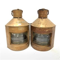 Pair of ships lanterns one inscribed 'Port' H56cm
