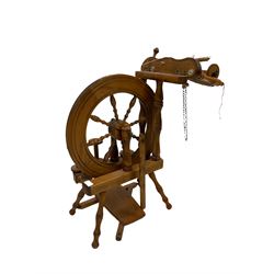 Walnut and beech spinning wheel