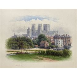 George Fall (British 1845-1925): Lendal Tower and York Minster, watercolour signed 12cm x 16cm (mounted)