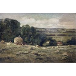 John Henry Scott (1872-1940): Harvest Scene near Leyburn, oil on canvas signed 40cm x 60cm
Notes: With accompanying book compiling photos of the artist and early 20th century relevant news articles