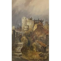 Tom Dudley (British 1857-1935): 'St. William's College York' and 'Walmgate Bar York', pair watercolours, each inscribed 'Sketch by Tom Dudley' and titled 23cm x 14.5cm (2)