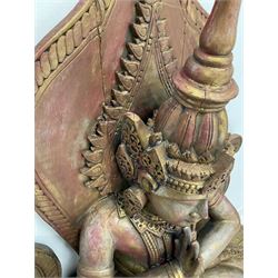 Hindu style gilt seated statue of Shiva