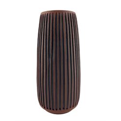 Poole pottery 'Atlantis' vase by Jennie Haigh, of slightly tapered form with carved line decoration, numbered A20/4 H17cm
