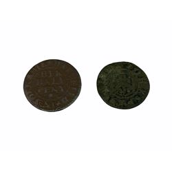 Two Yorkshire 17th Century tokens, Mary Farrar of Hatfield 1666 and John Paige of Thirsk 