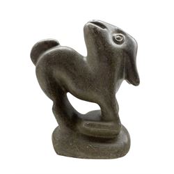 Fanizani Akuda (Zimbabwean 1932-2011): Carved stone sculpture modelled as an Antelope, signed beneath H27cm