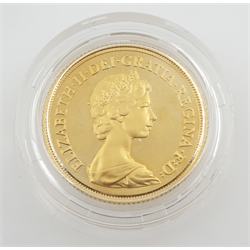 Queen Elizabeth II 1984 gold proof full sovereign coin, cased with certificate