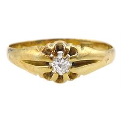 Early 20th century 18ct gold single stone old cut diamond ring, stamped, diamond approx 0.25 carat