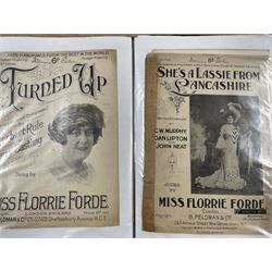 Three albums of Victorian and later sheet music covers to include Barney's Boarding House, Why is the Bacon so Tough, Shellin Peas, Tea for Two, The Chocolate Soldier and many other (quantity).Provenance: From the Estate of a Local private collector