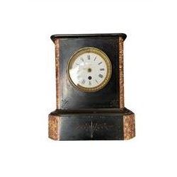 French Belgium slate and marble clock