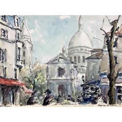 Marius Girard (French 20th century): 'Montmartre', watercolour signed and titled 33cm x 44cm
